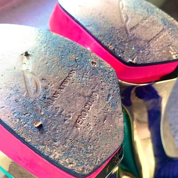 Brian Atwood Green Pink Gold New Leonida Pumps - Picture 8 of 8